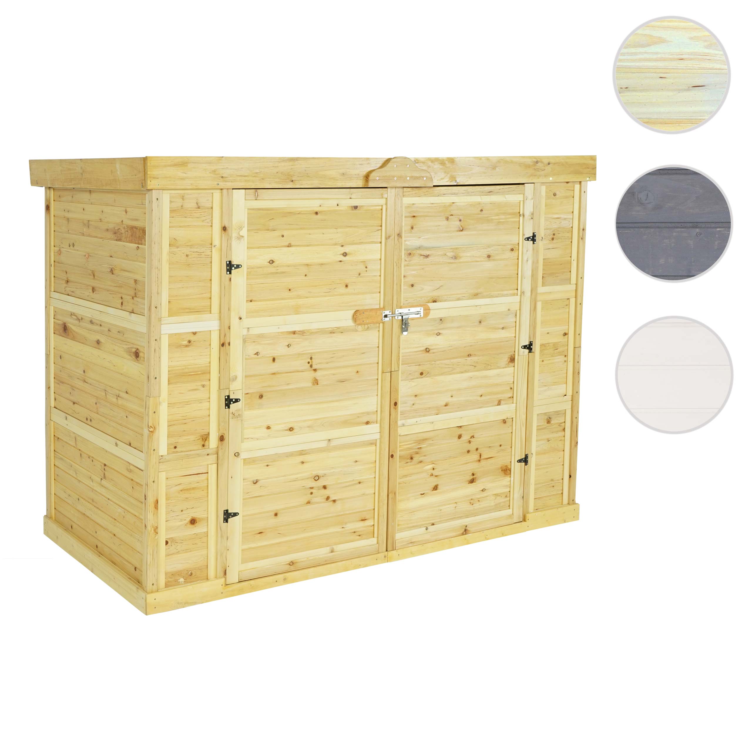 2er-Fahrradgarage MCW-H63b, Fahrradbox Geräteschuppen Gerätehaus, abschließbar MVG-zertifiziert 155x205x107cm ~ braun
