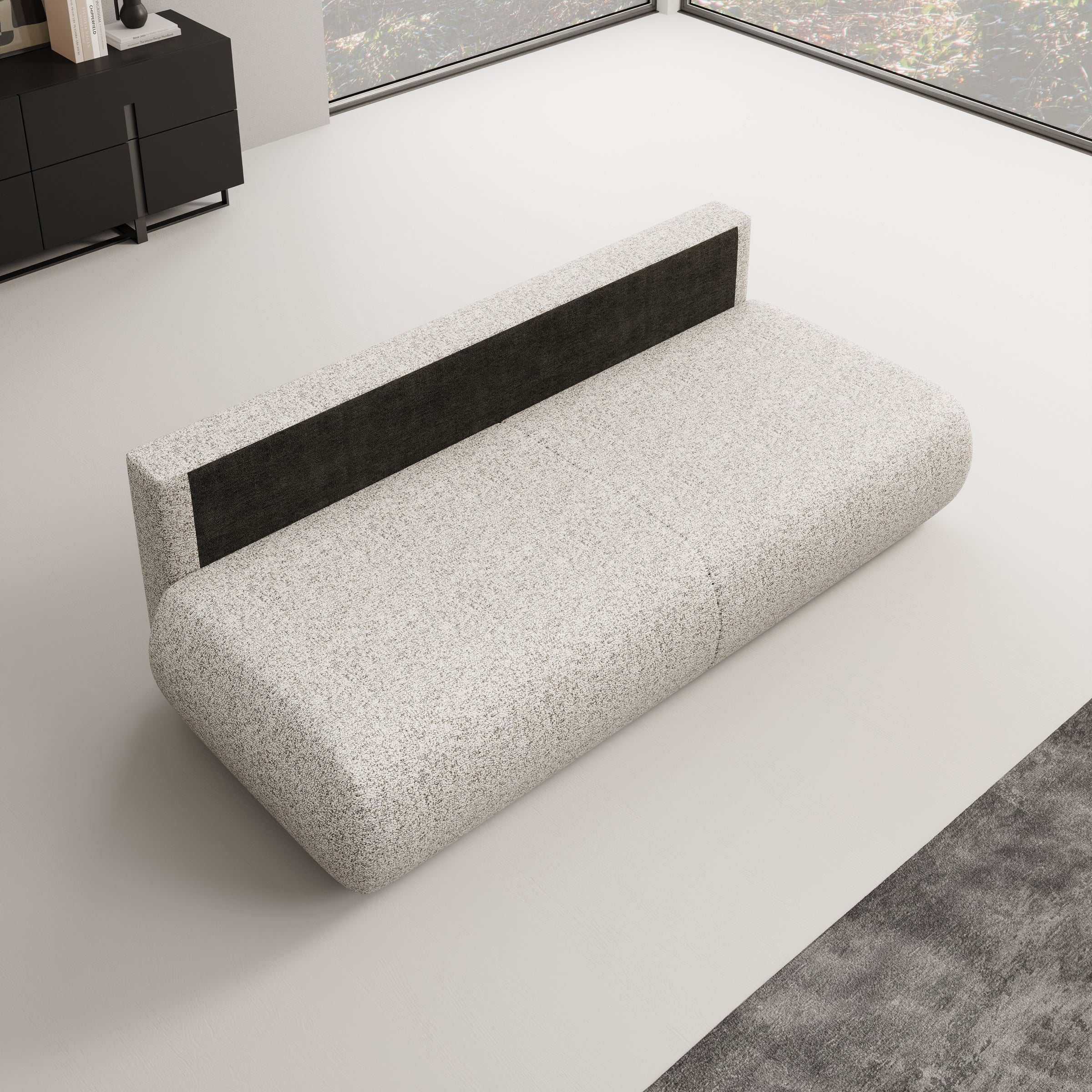 Pavolino - Slaapbank - Stof grijs - 214x100x74 cm
