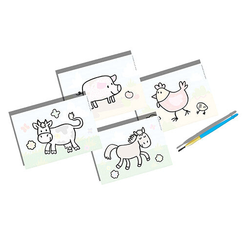 Ses creative magische kleurplaten - boerderijdieren - 4st