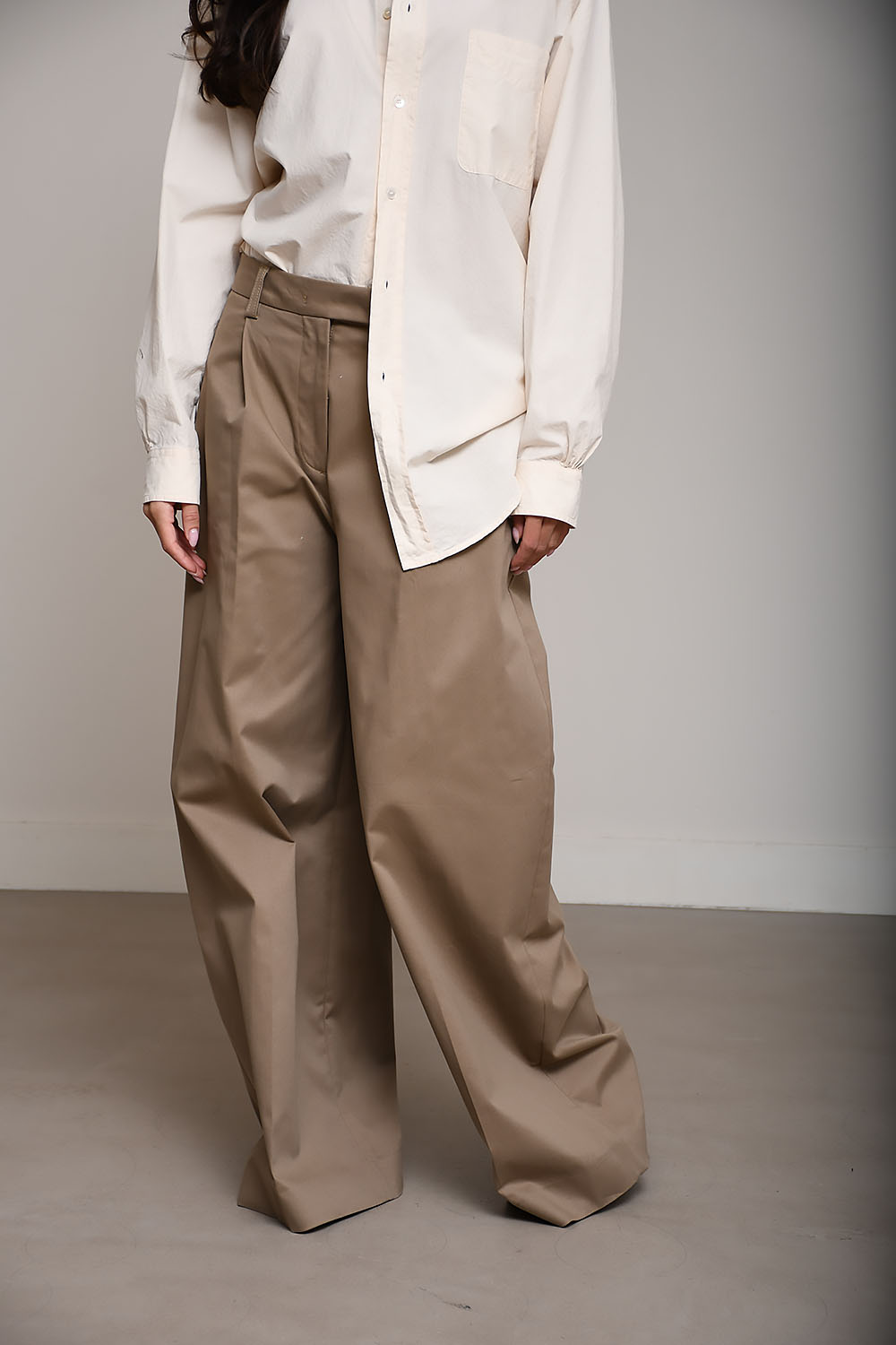 Deva cotton straight-leg pants