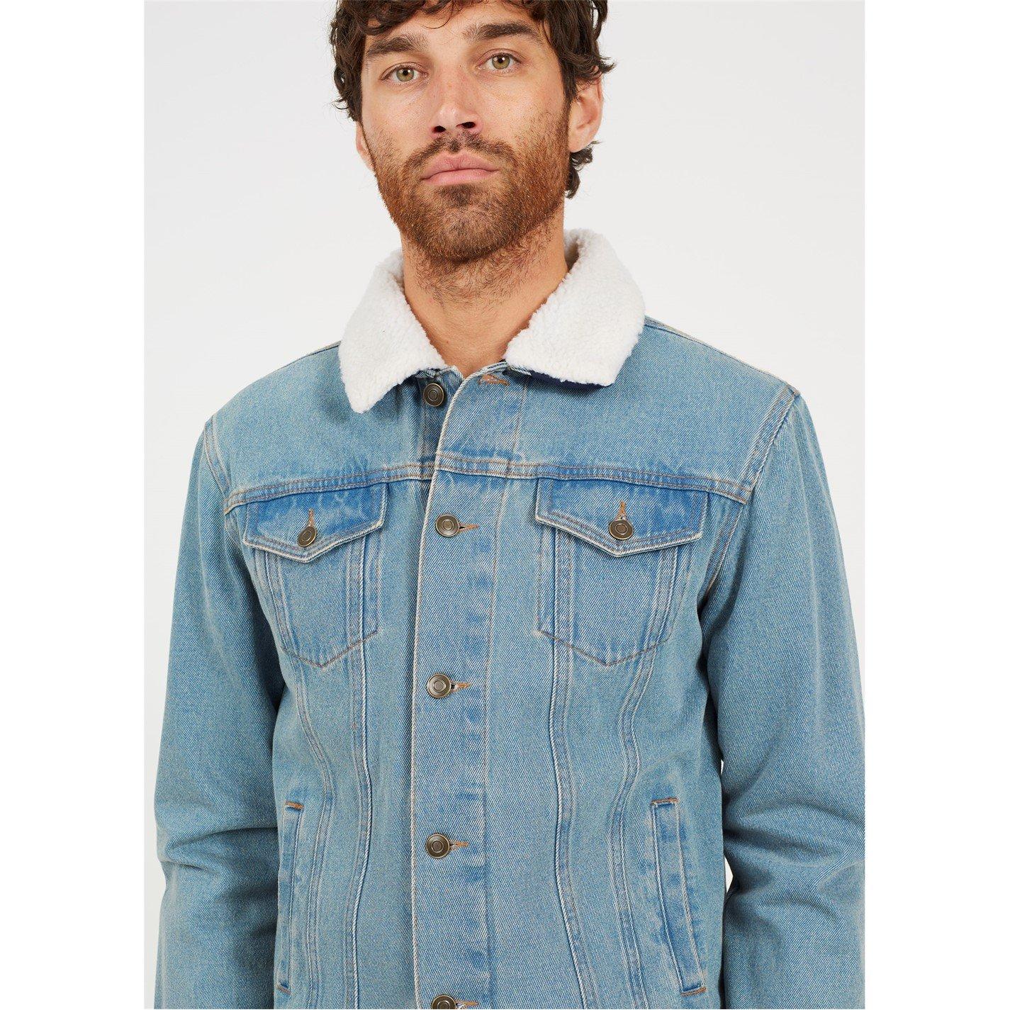 Brave Soul Denim Jacket With Detchable Borg Collar