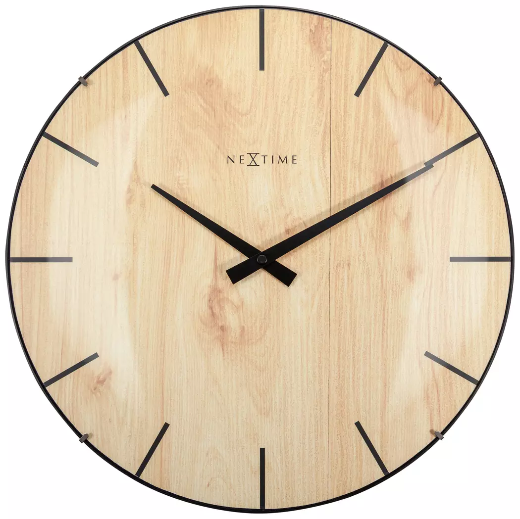 Quarzwanduhr Edge Wood Dome Ø 35 cm
