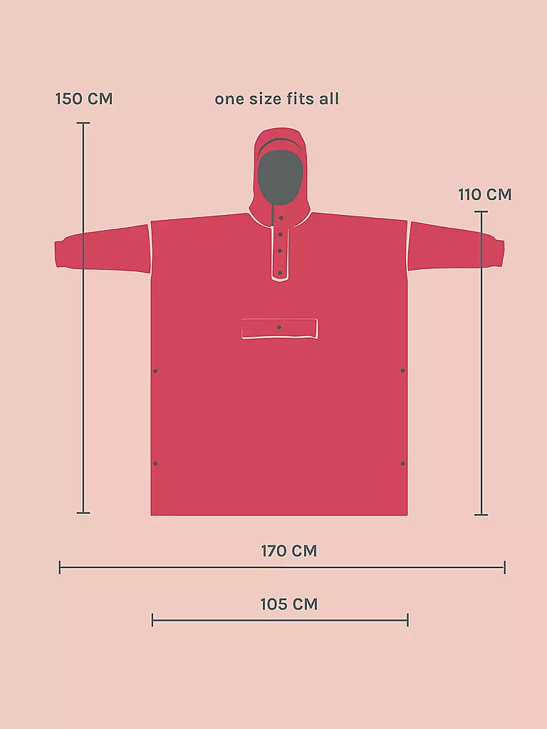 RAINKISS Regenjacke - Regenponcho Pink Panther hellbraun