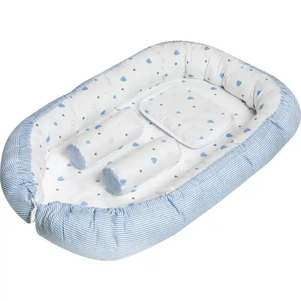 Babynest Herzchen, hellblau