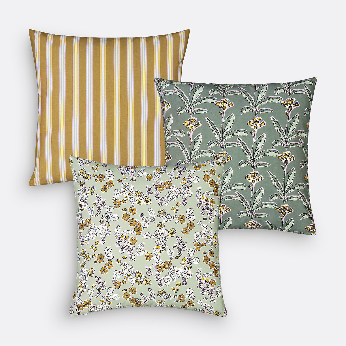 LA REDOUTE INTERIEURS<br>Conjunto de 3 capas de almofada 40x40 cm, Céciliane