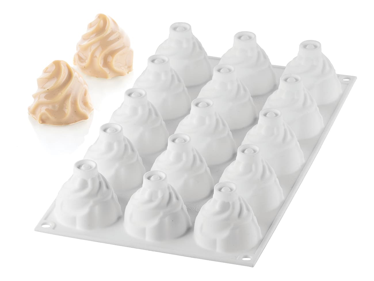Moule silicone - 15 mini rosaces chantilly - Ø 4,7 cm - Silikomart