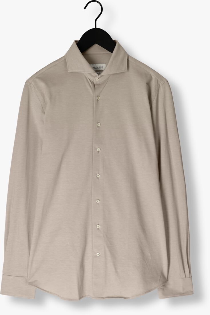 PROFUOMO beige profuomo casual overhemd shirt x-cutaway