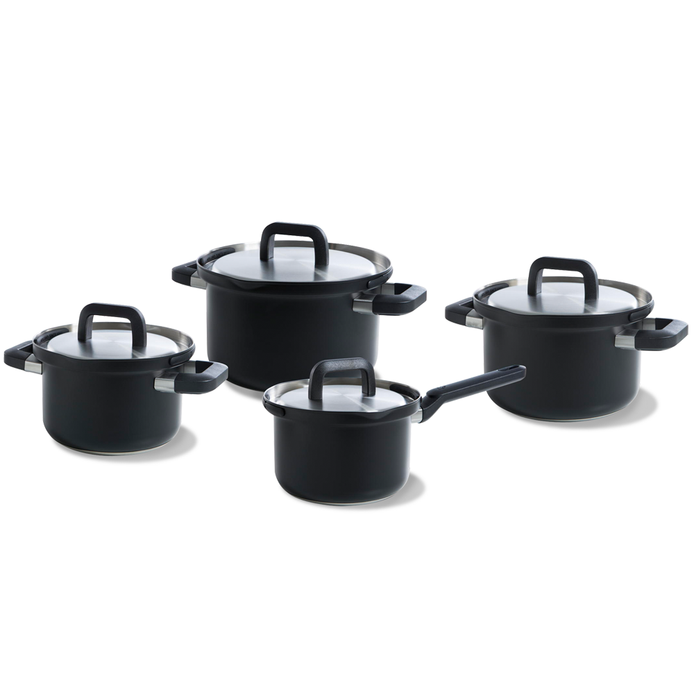 Flow Cool Black RVS pannenset 4-delig