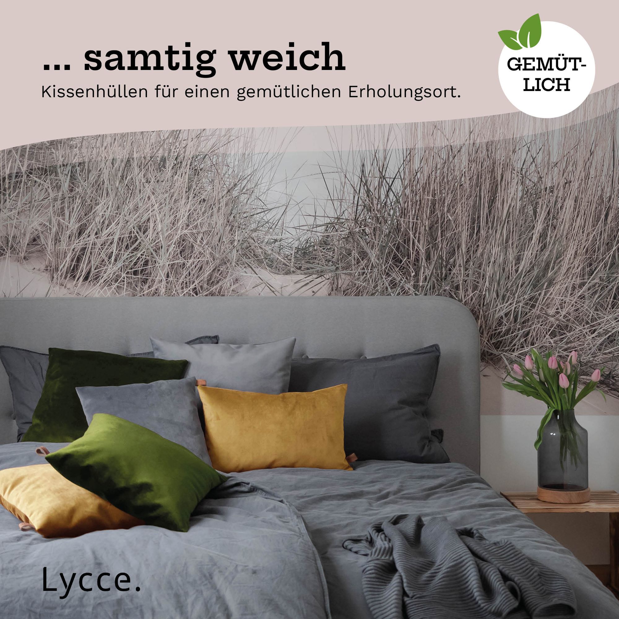 Lycce Kissenbezüge FUNDA 50x30 Retro Samt Kissenhülle Dekokissen-bezug