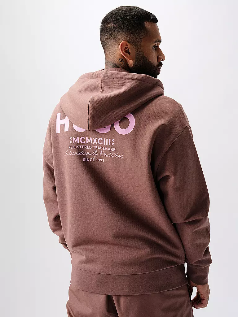 HUGO Kapuzensweatjacke NARDIMEZ braun