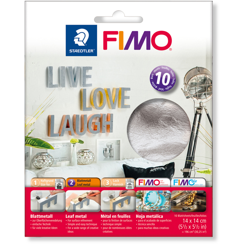 FIMO Blattmetall, 14 x 14 cm, silber