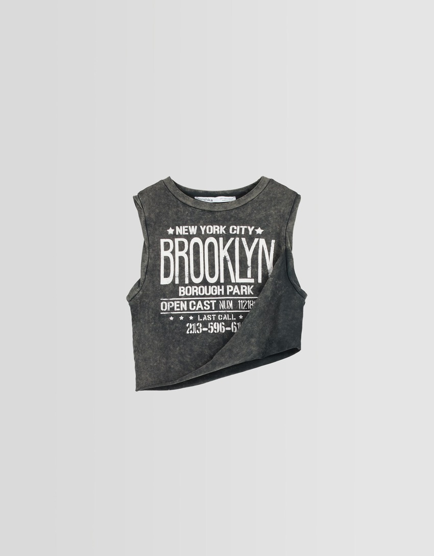 Camiseta sem mangas com estampa do Brooklyn