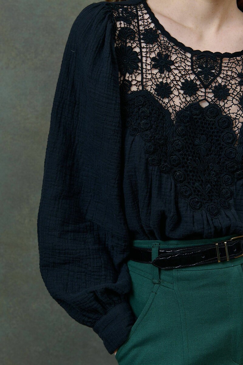 LOUISE MISHA<br>Blusa de algodão com bordado, RIYA