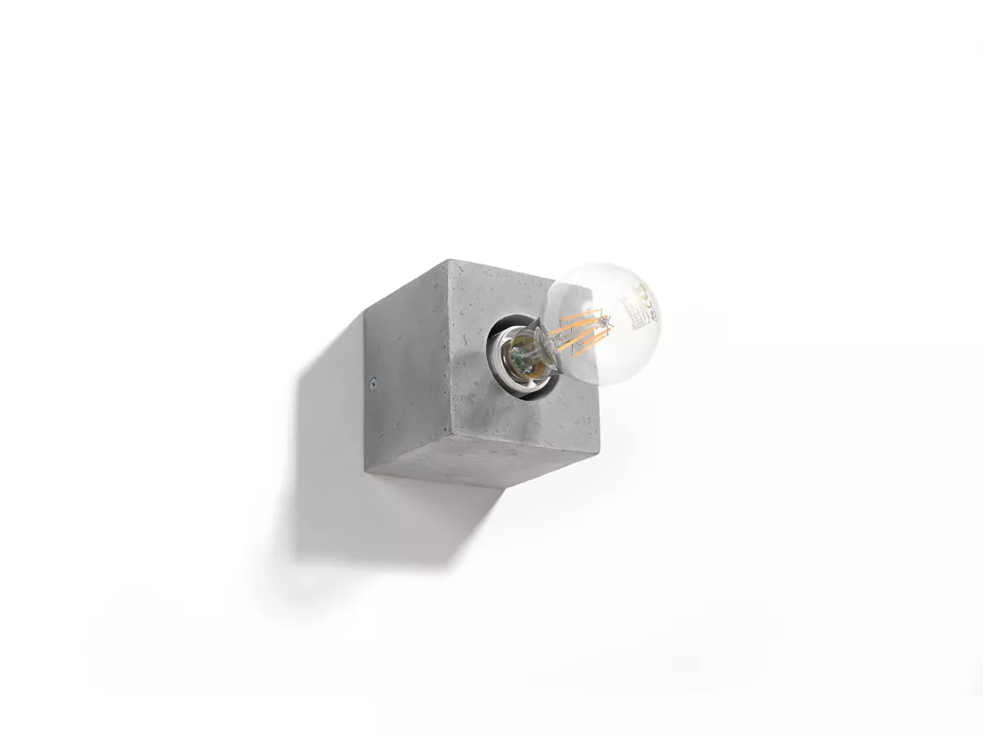 Sollux ARIZ Applique murale carrée en saillie Gris E27