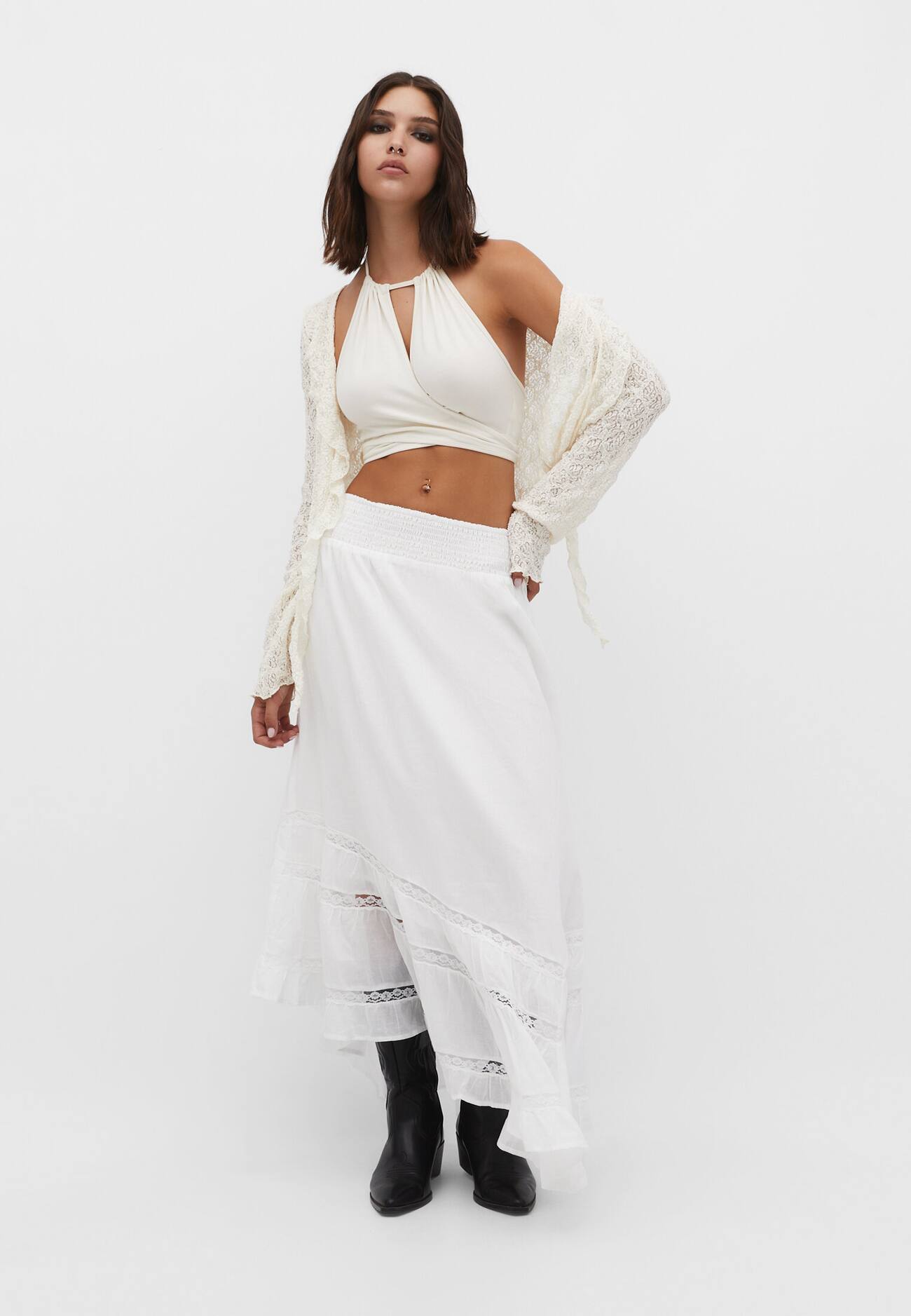 Top de bailarina com decote halter