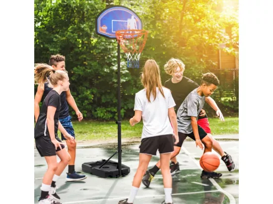 Panier de basket réglable en hauteur de 1m à 2m10 (10 positions) - Milwaukee - avec Ballon et Pompe