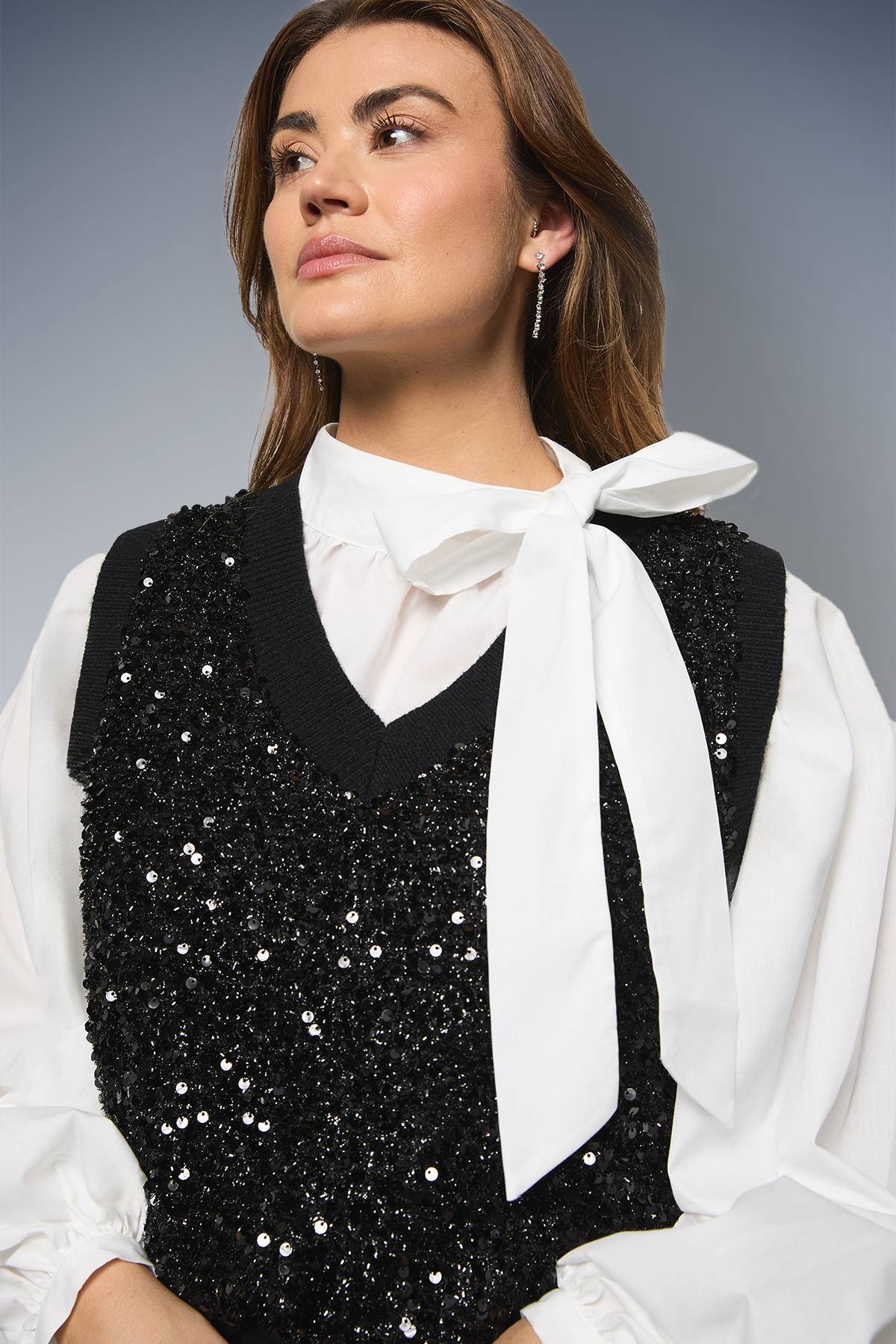 Wallis Débardeur Tricoté Recouvert de Sequins