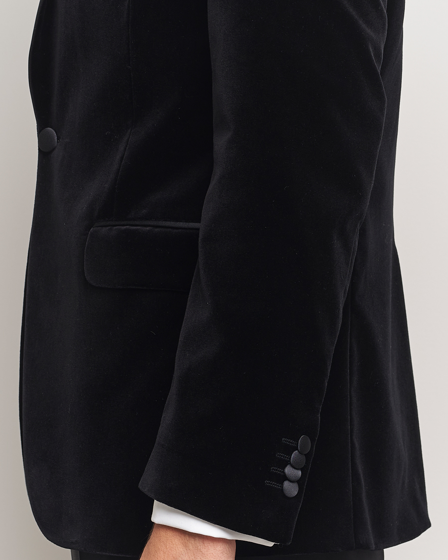Oscar Jacobson Frampton Velvet Tuxedo Blazer Black