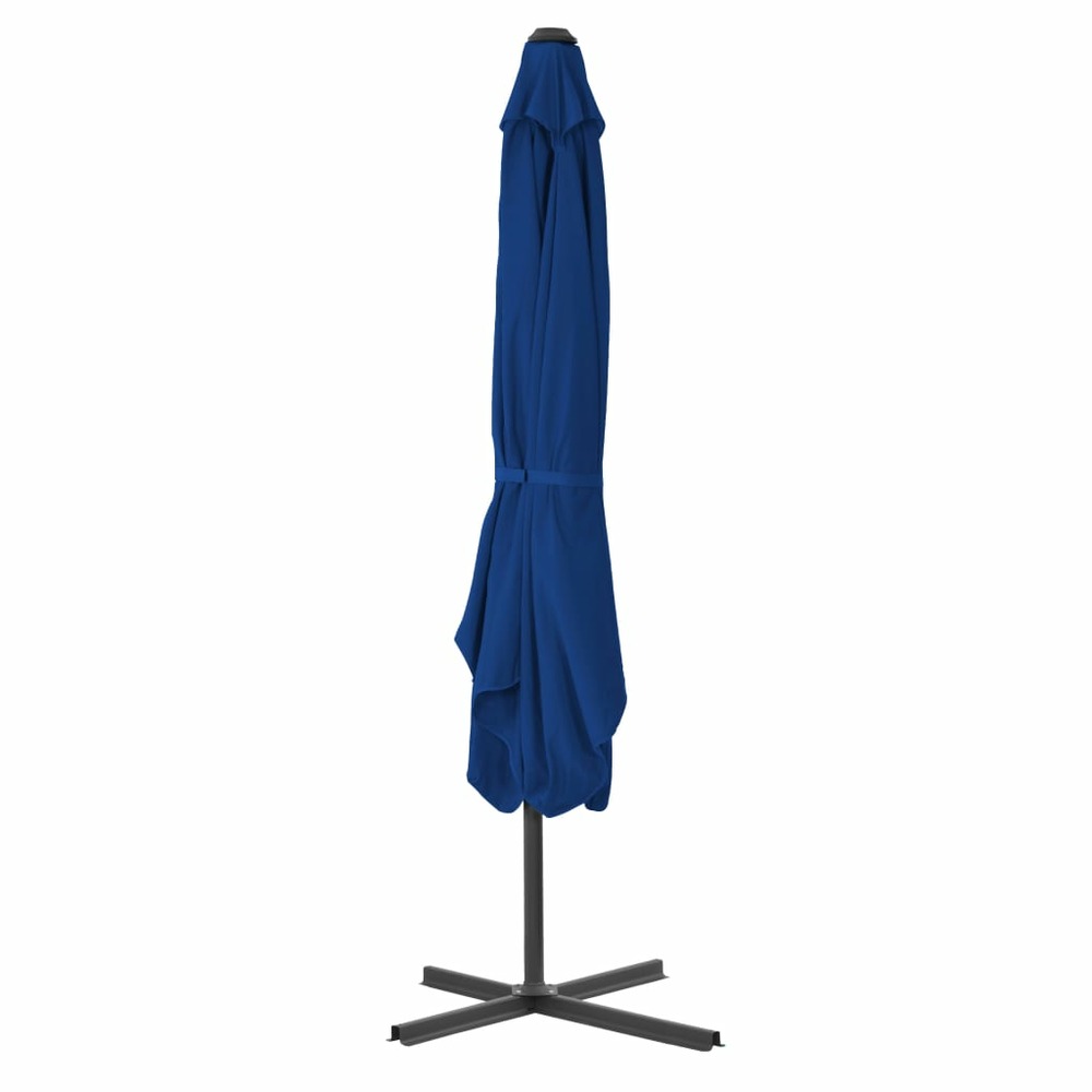Parasol d'extérieur avec mât en acier 250 x 250 x 230 cm bleu