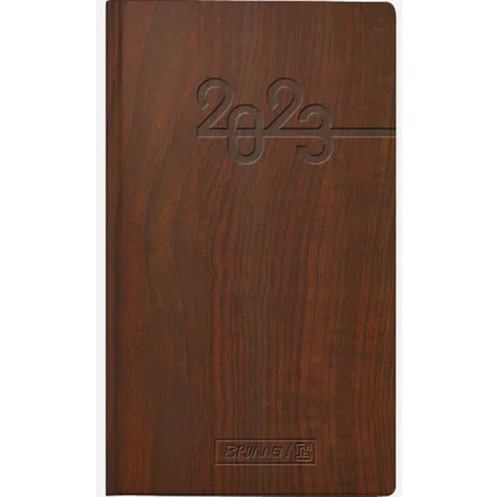 BRUNNEN Wochenkalender Taschenkalender braun 2023 Blattgröße 8,7 x 15,3 cm