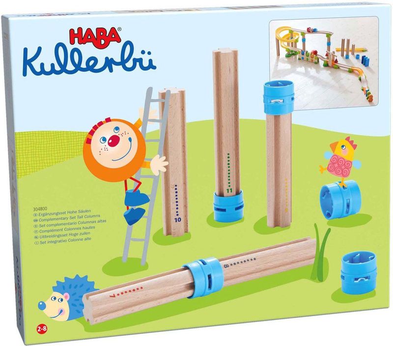 Haba - Kullerbu - Uitbreidingsset Hoge Zuilen - Houten Knikkerbaan