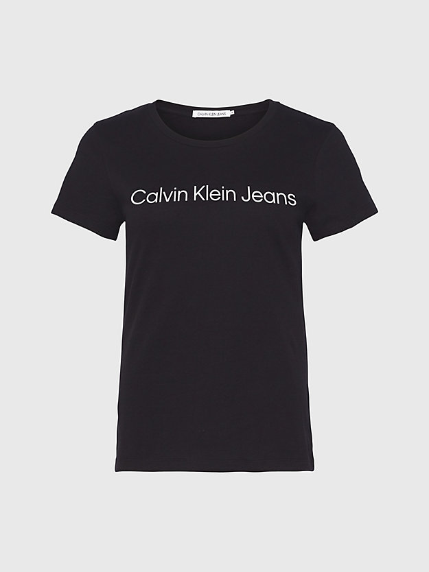 Camiseta de algodão orgânico de corte justo com logotipo.