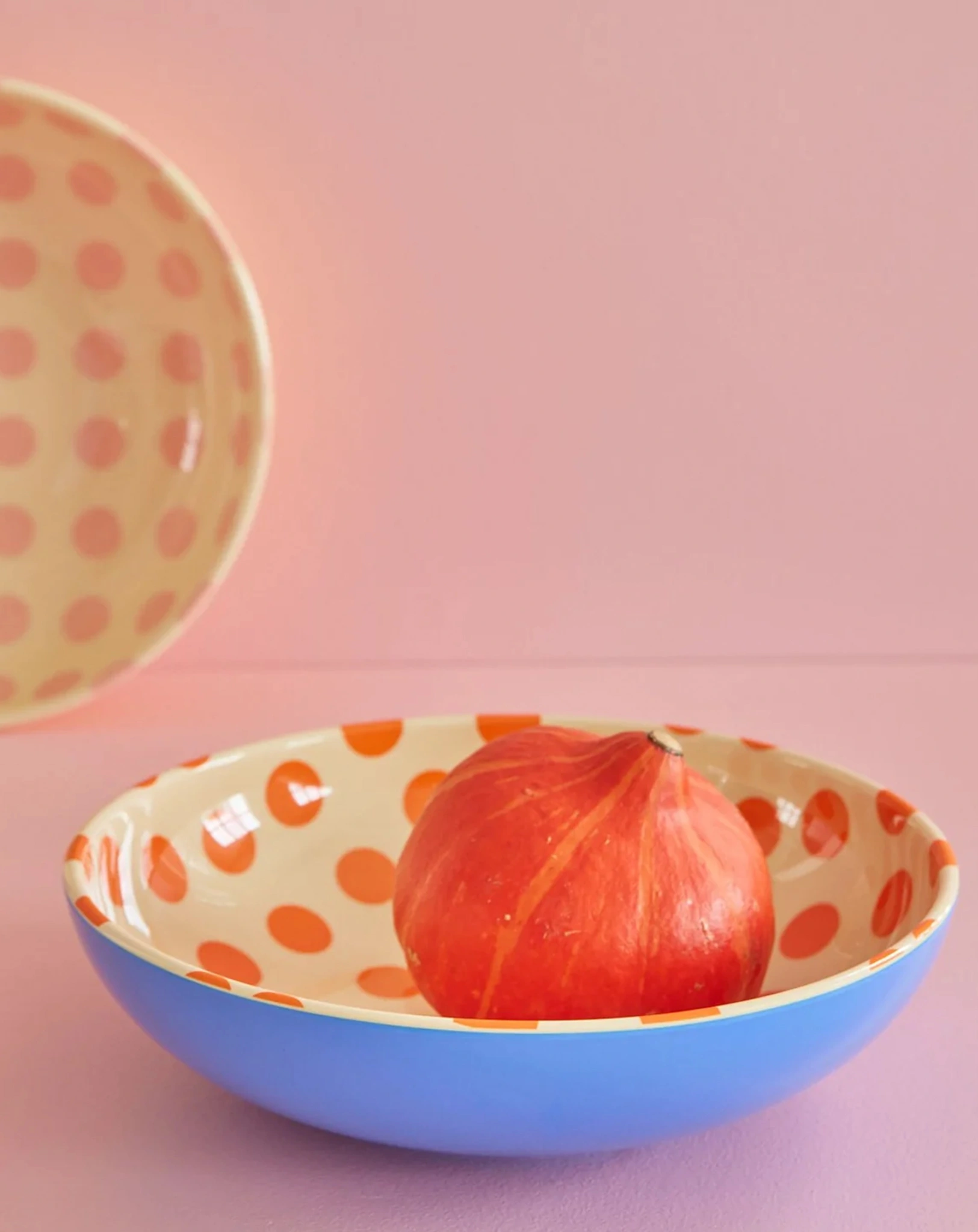 Melamin-Salatschüssel HAPPY DOTS (29,9cm) in blau/orange