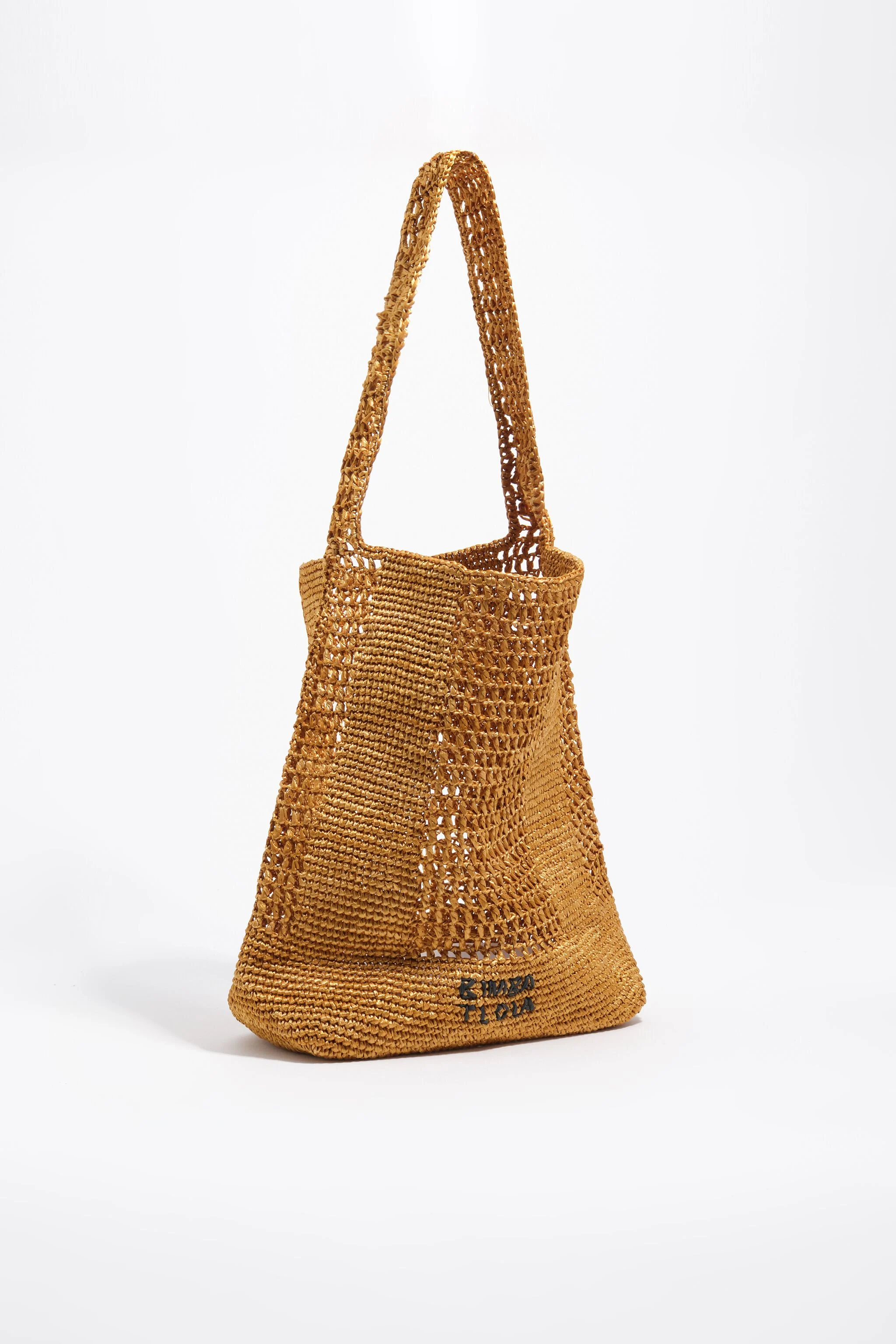 Bolsa de ombro grande dourada