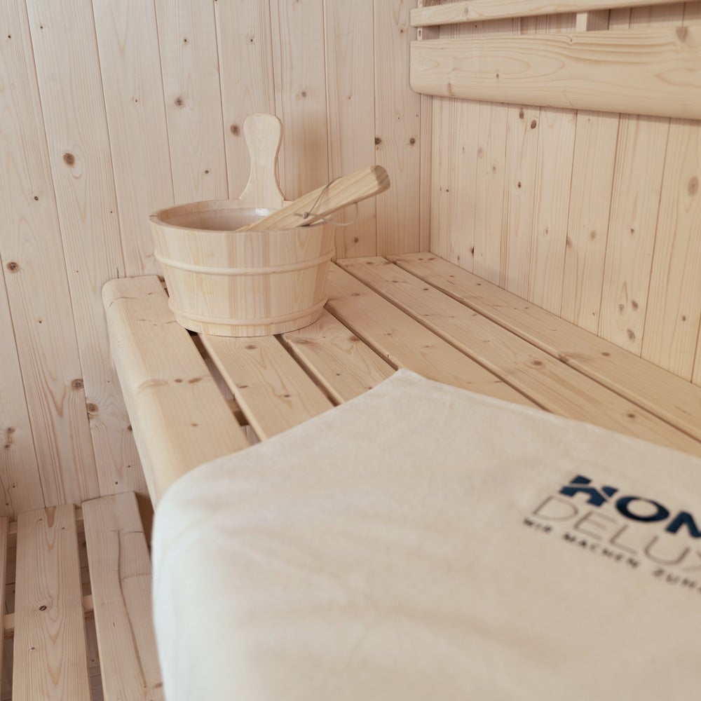 Home Deluxe - Traditionele Sauna - Shadow M - 120 x 120 x 190 cm - voor 2 personen - hoogwaardig sparrenhout, incl. saunakachel, saunatoebehoren | Stoomsauna, Infusiesauna, Finse sauna, Biosauna