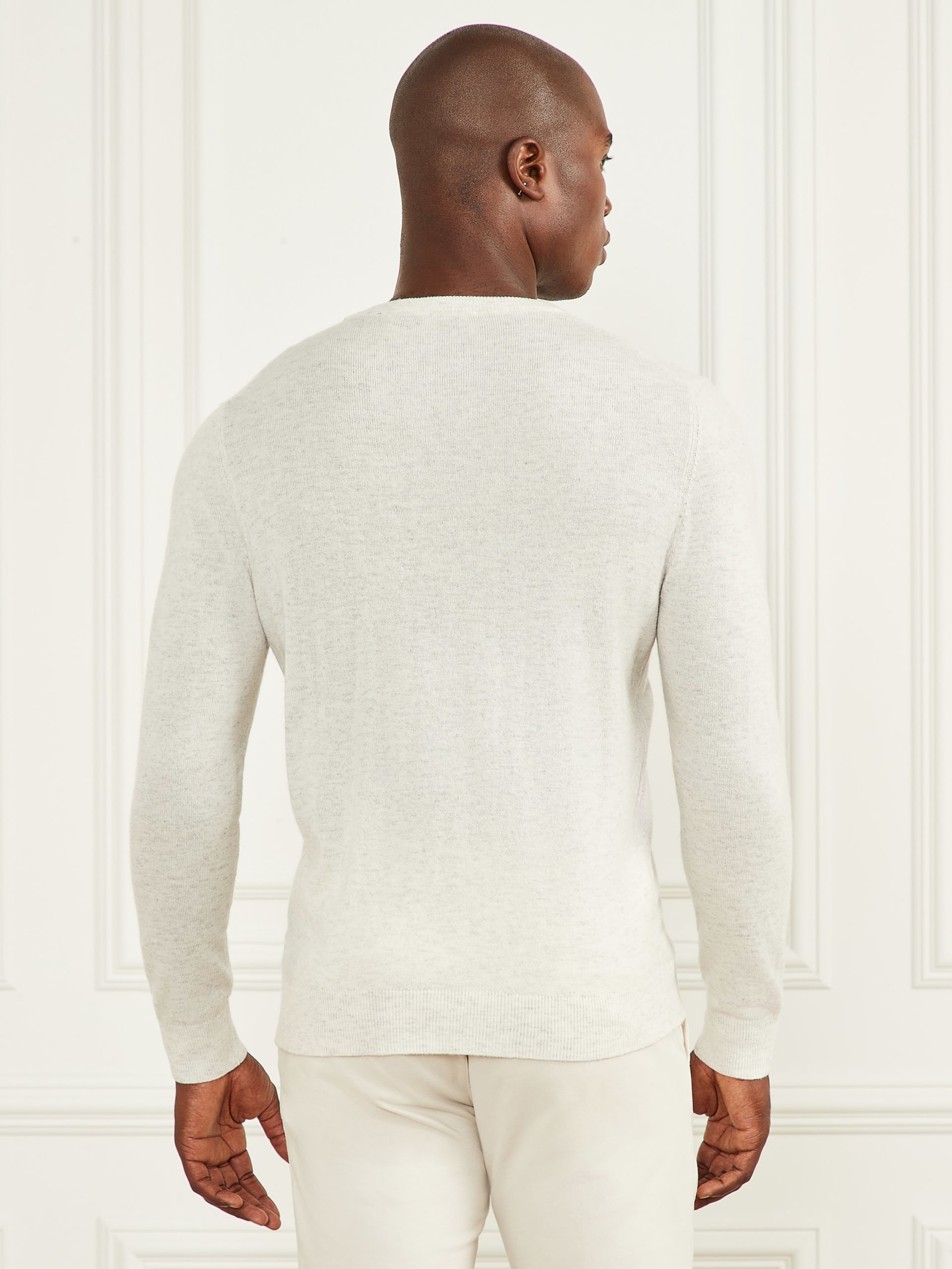 Suéter de gola redonda em mistura de cashmere