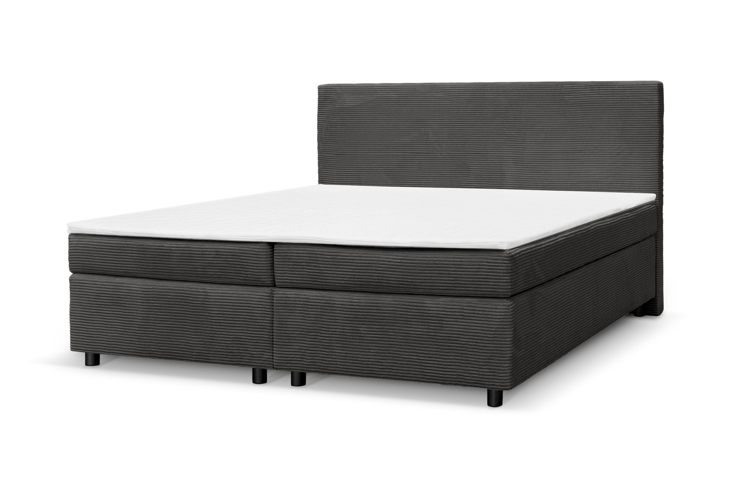 Boxspringbett Paxos Cordstoff Graphite 180x200 Hotelbett Bonellfederkern Bett
