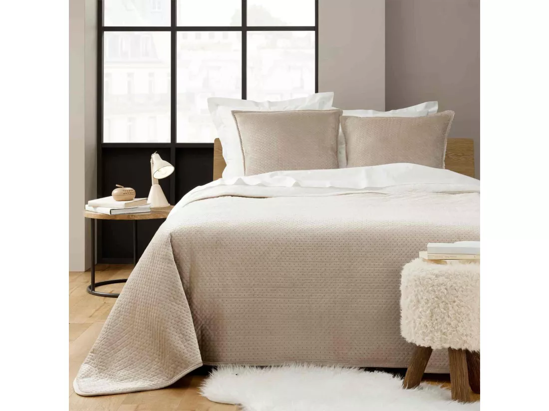 Couvre-lit velours relief/sherpa Mylene Lin