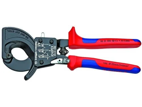 Knipex 95 31 250, Håndkabelskærer, Blå, Rød, Stål, Sort, Blå, Rød, 3,2 cm, REACH