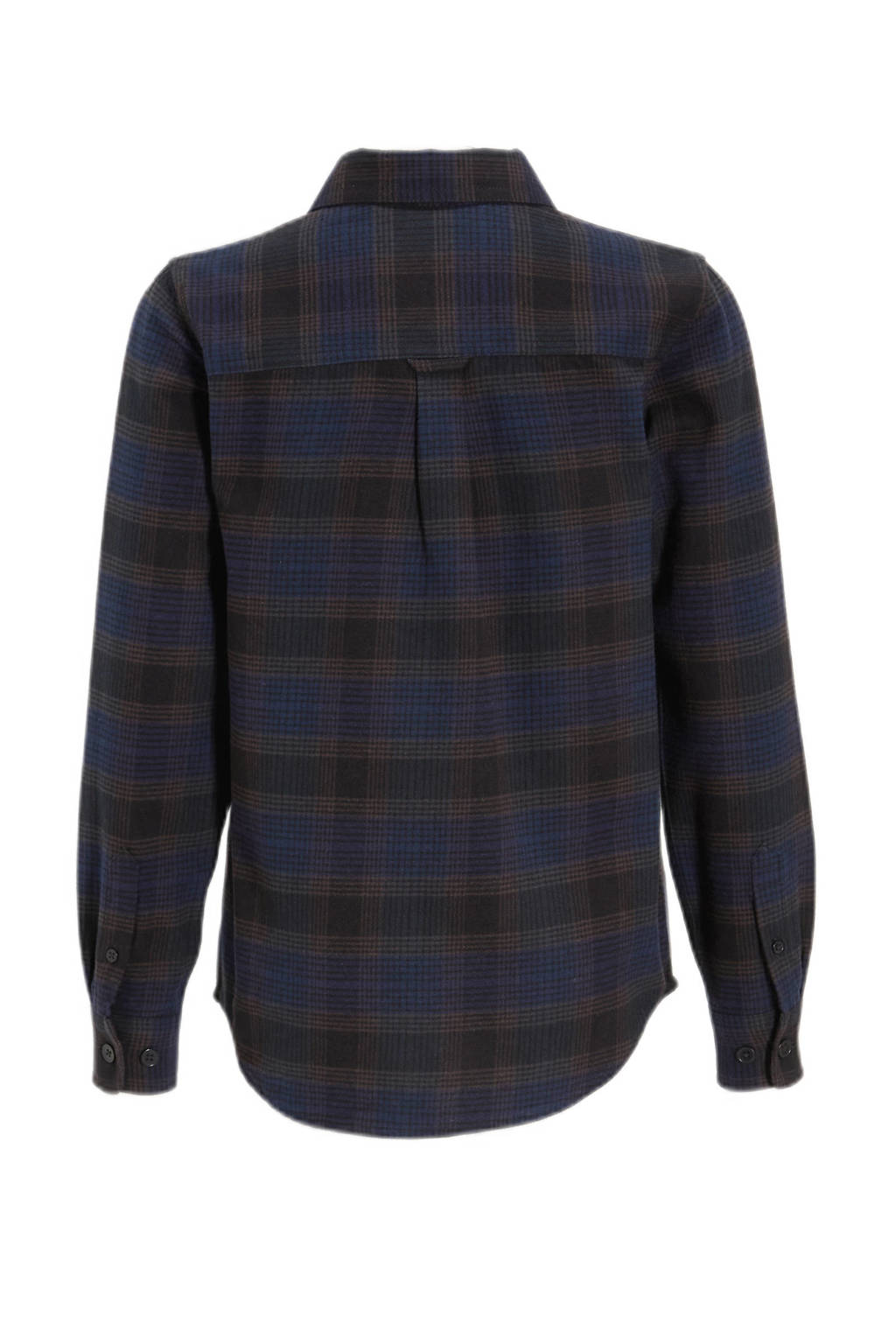 anytime geruite overhemd donkerblauw/zwart
