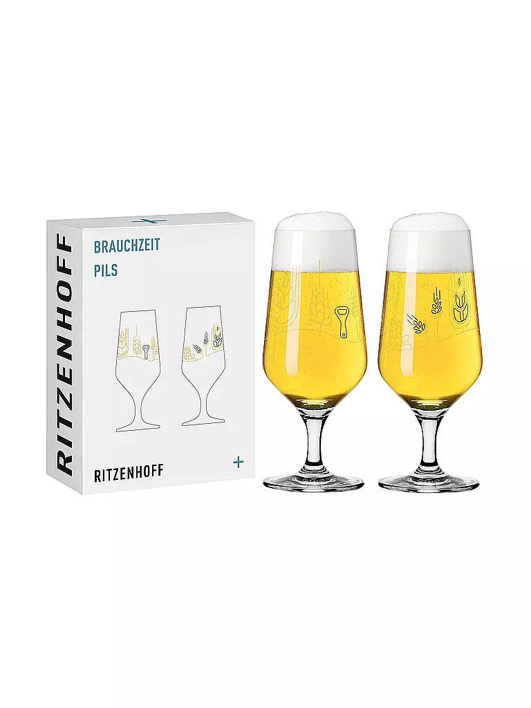 RITZENHOFF Bierglas 2-er Set BRAUCHZEIT PILS #11 und #12 Sonja Eikler 2024 bunt