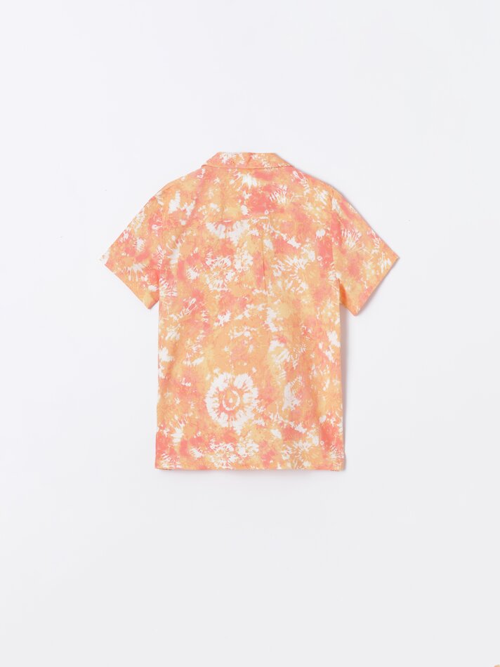 Camisa estampada Resort - Laranja