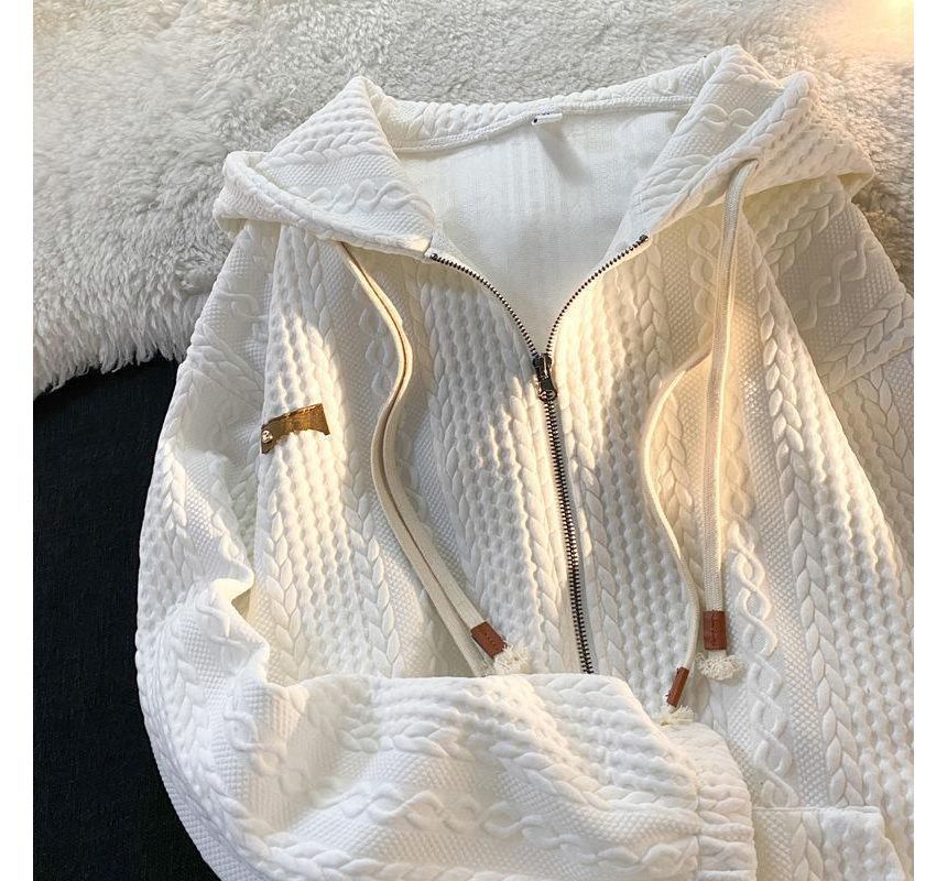Cossita - Oversized hoodie met rits en applicatie