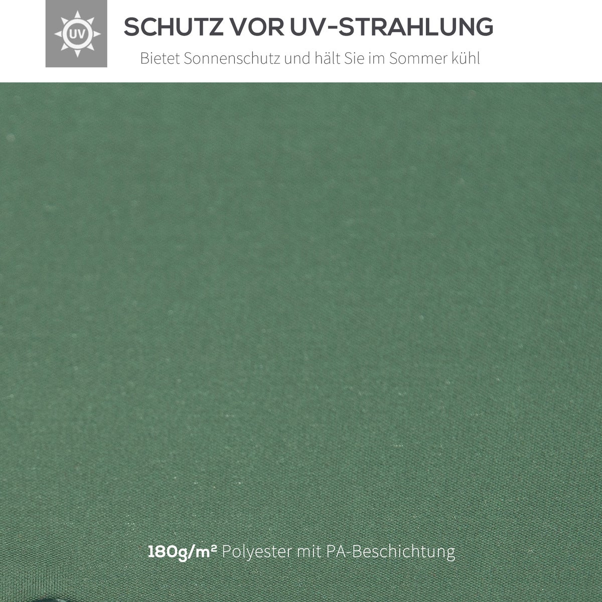 Outsunny vervangingsdak, prieeldak voor metalen prieel, 3x3m, polyester, donkergroen