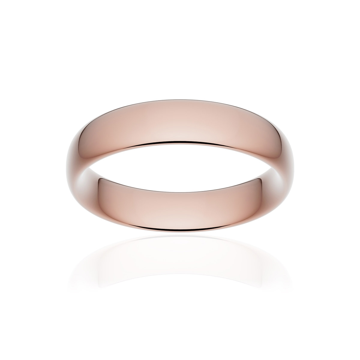 Alliance or 750 rose poli ruban confort 5mm