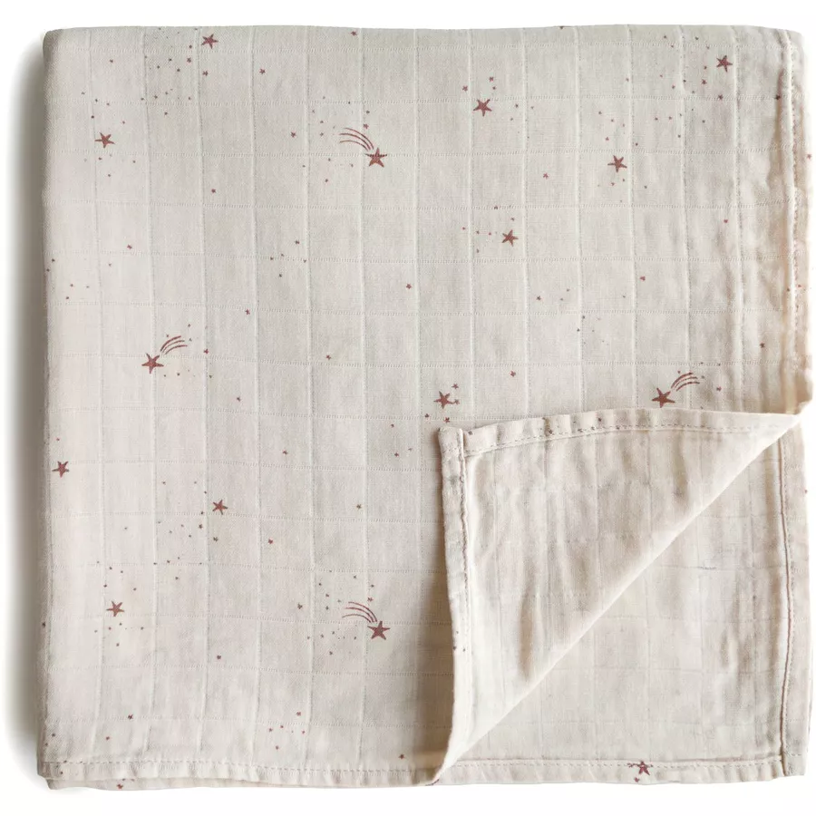 mushie Wickeltuch Musselin Falling Stars 120 x120 cm