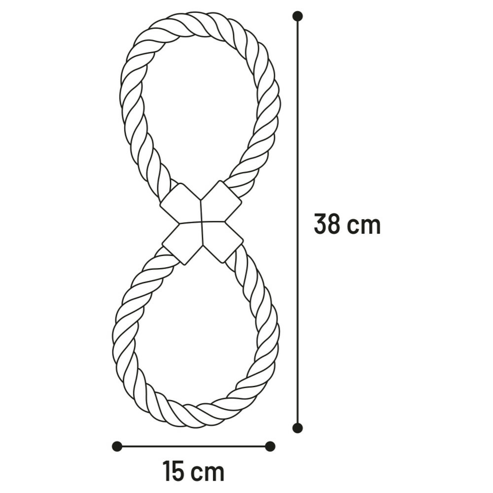 Jouet corde en 8 corde à tirer bleu 15 x 38 x 3 cm pour chien