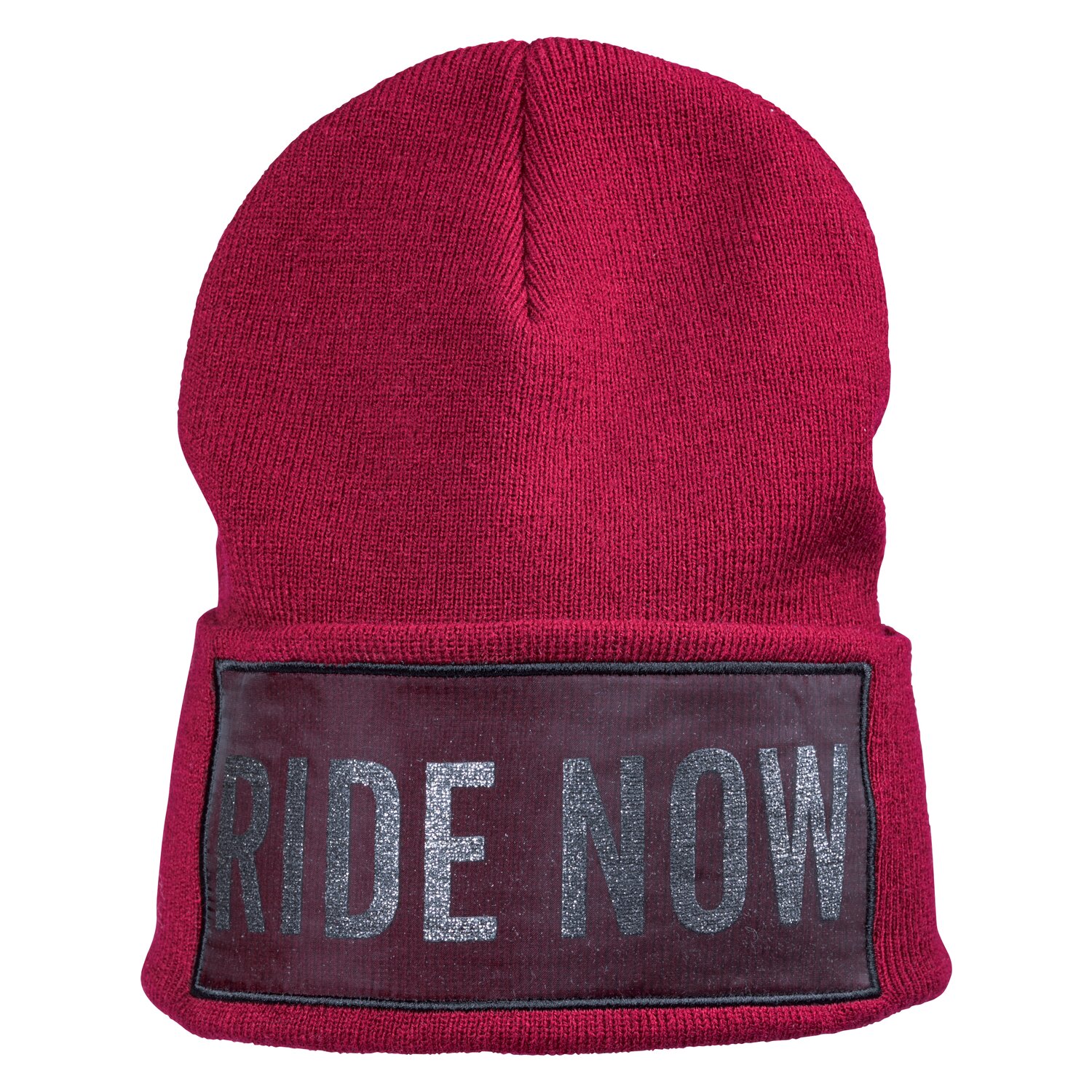 RIDE now Strickmütze mit Glitzerlogo  - berry - Einheitsgröße