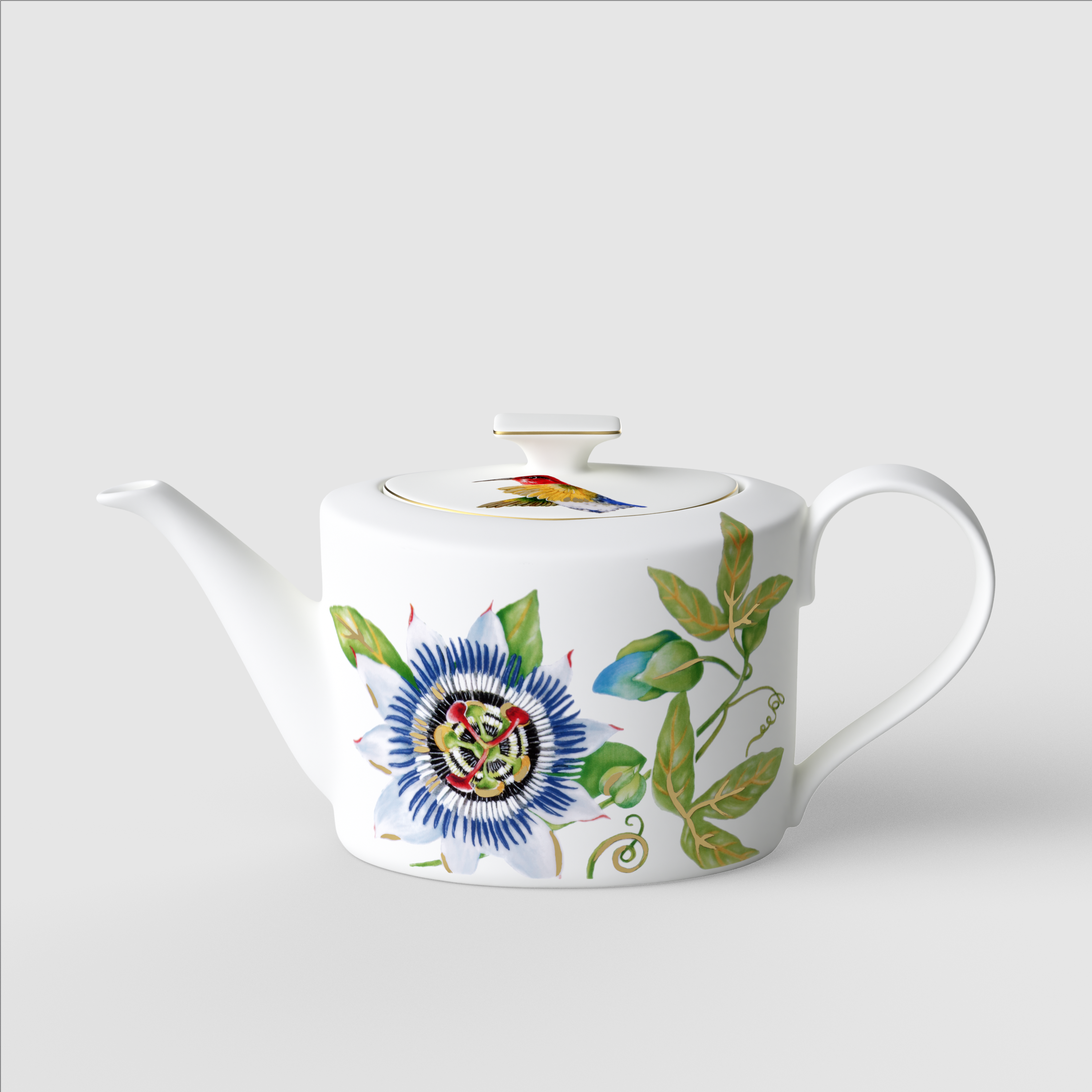 Amazonia Teapot Multi-colored, 40.6 oz, Premium Bone Porcelain