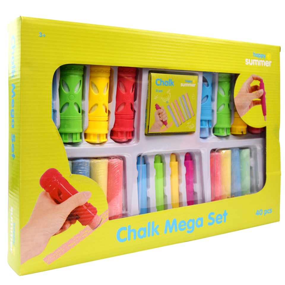 HAPPY SUMMER - Kridt Mega Sæt 40 stk.