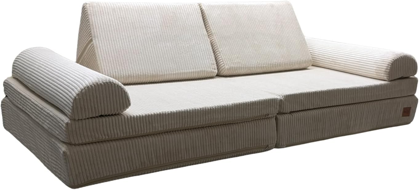 Bunky! Spielsofa –– Made IN Germany–– Modulares Kinderspielsofa aus Schaumstoff Stapelsteinen mit Schlaffunktion