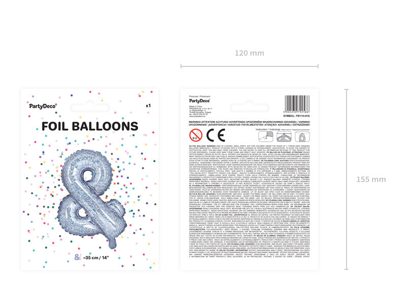 Folie Ballon Letter & Holografisch Leeg 35cm