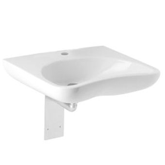 Plieger Brussel New rolstoel wastafel 64x55cm m. kraangat z. overloop wit