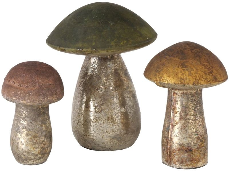 Boltze Aufsteller Pilze Putu 3er Set Dekorative Figur aus Glas
