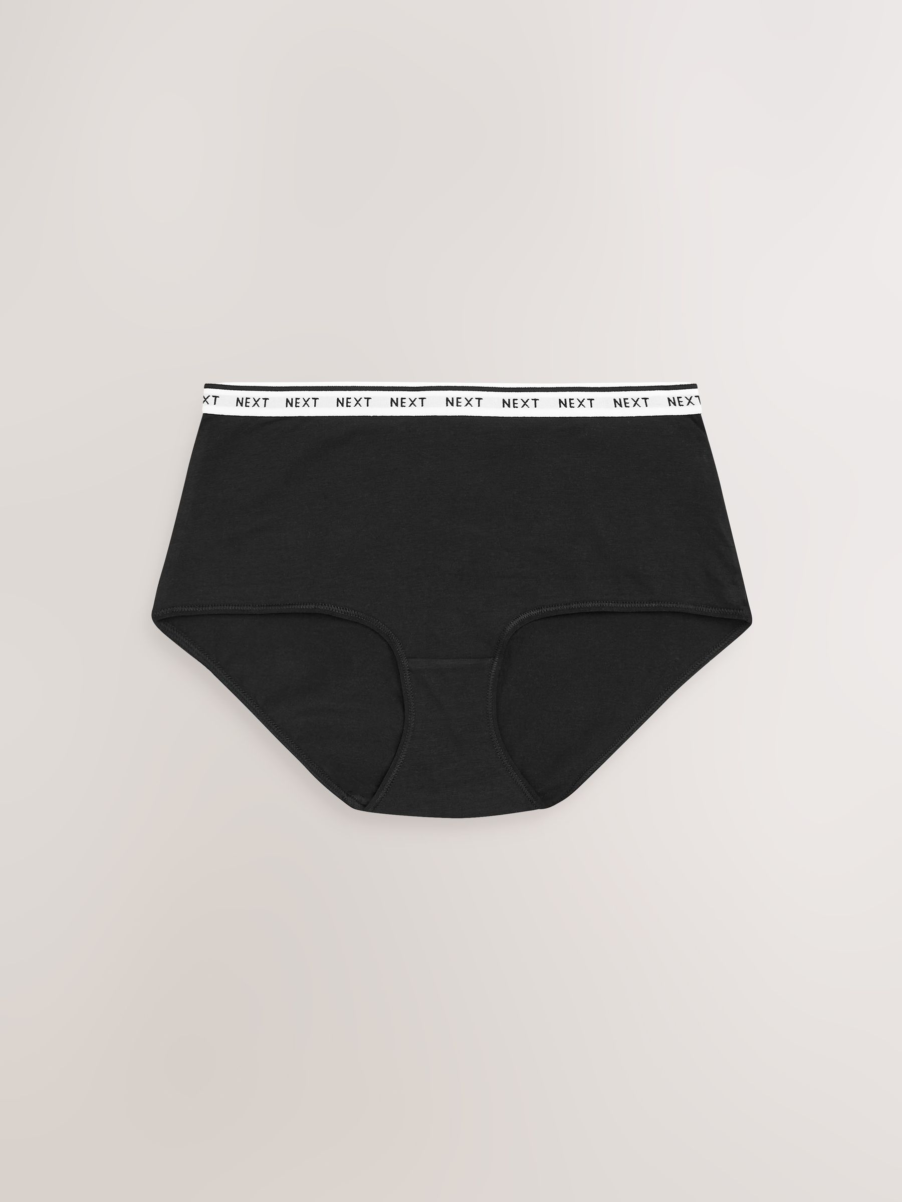 Wit/zwart/grijs - 4 Katoenen slipjes met logotailleband