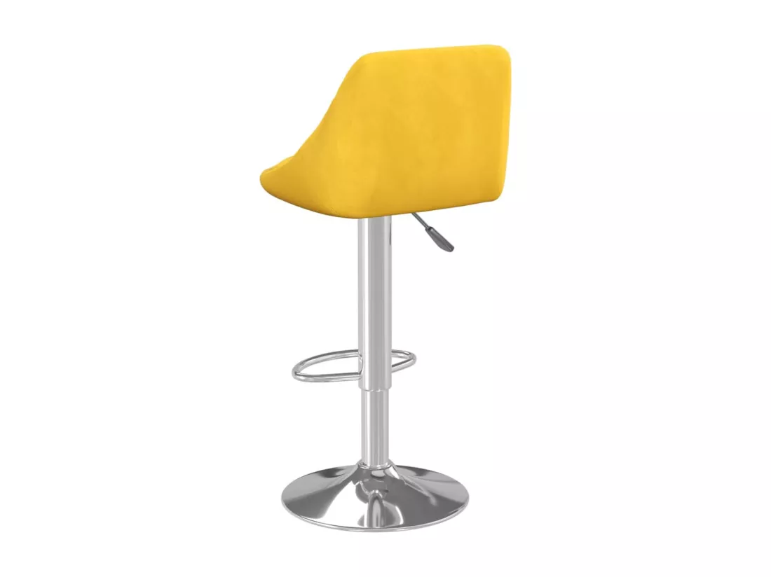 Tabourets de bar lot de 2 jaune moutarde velours